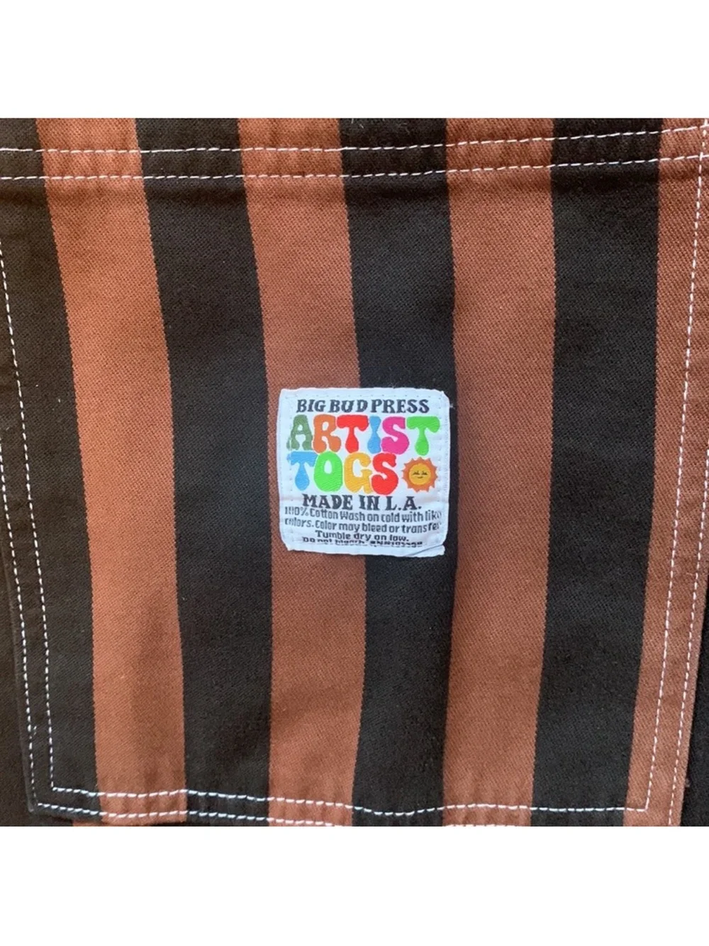 Big Bud Press Iconic Brown and Black Stripe Overall π»π€π»π€π» - Picture 5 of 7